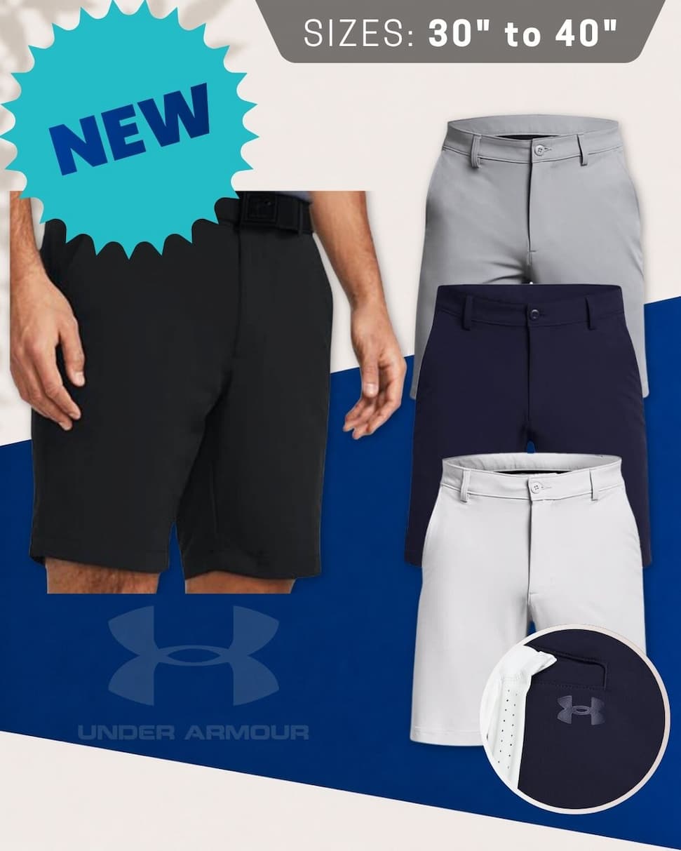 Under Armour Mens 2026 UA Tech Taper 4 Way Stretch Wicking Golf Shorts