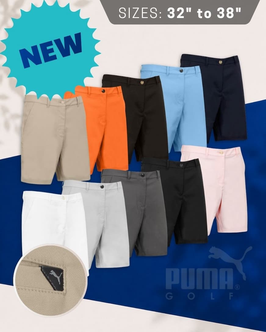 Puma Golf Mens 2026 101 Pure Short 8 Stretch Tailored Modern Golf Shorts