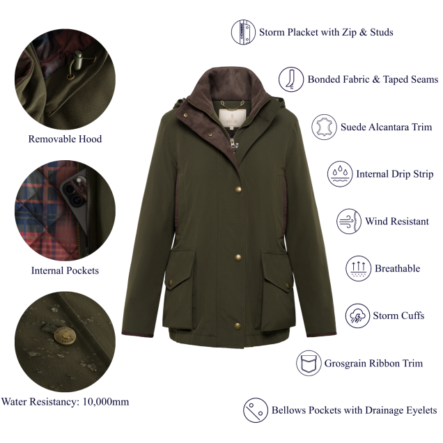Ladies Waterproof Field Coat