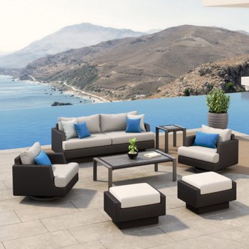 Portofino Repose 7-Piece Outdoor Patio Motion Seating Set