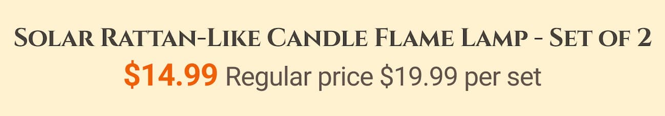 Solar Rattan-Like Candle Flame Lamp - Set of 2
