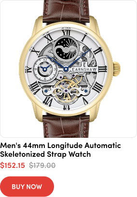 ES-8006-02 | Men's 44mm Longitude Automatic Skeletonized Strap Watch  $152.15