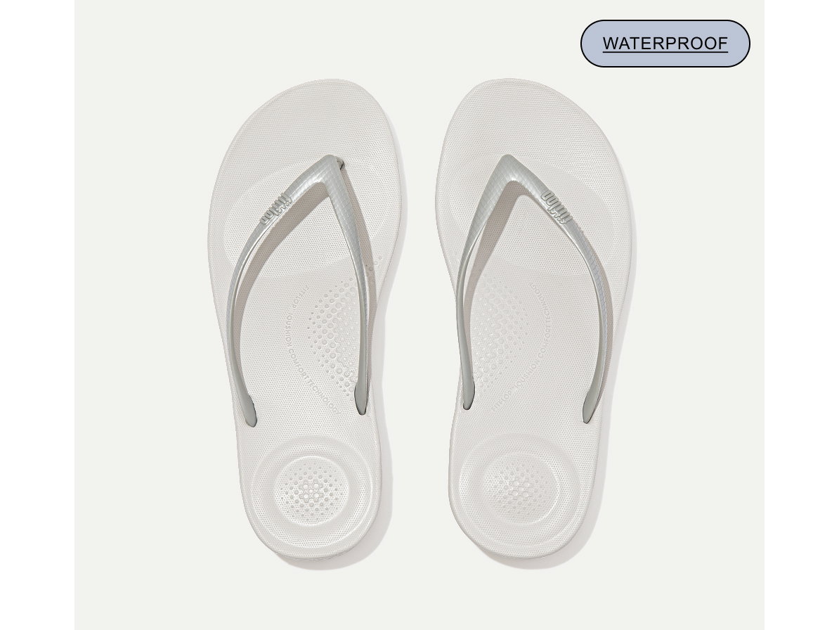 iQUSHION Ergonomic Flip-Flops - Silver