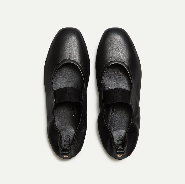 DELICATO Poise Leather Mary Janes - All Black