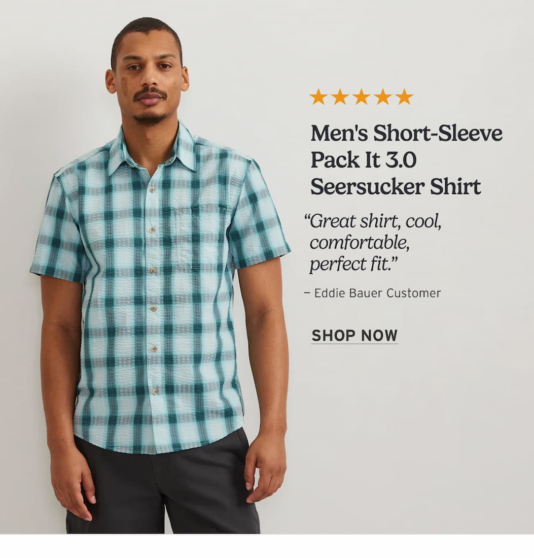 Men's Short-Sleeve Pack It 3.0 Seersucker Shirt