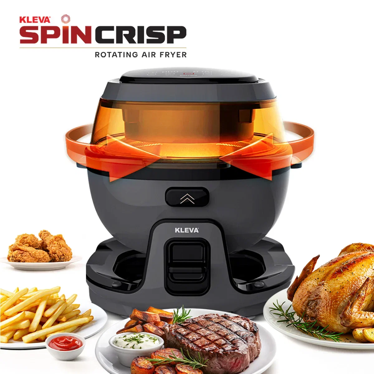 Image of Spin Crisp Rotating Digital Air Fryer 6L - 360° Auto Rotating Cooking