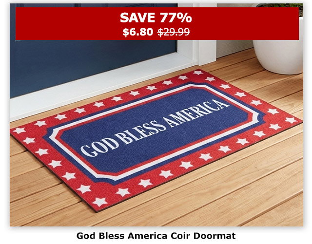 God Bless America Coir Doormat