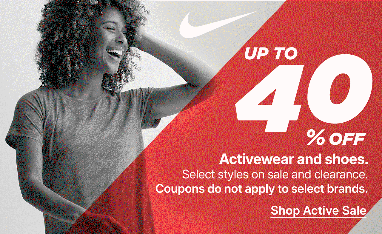 up to 40% off activewear and shoes