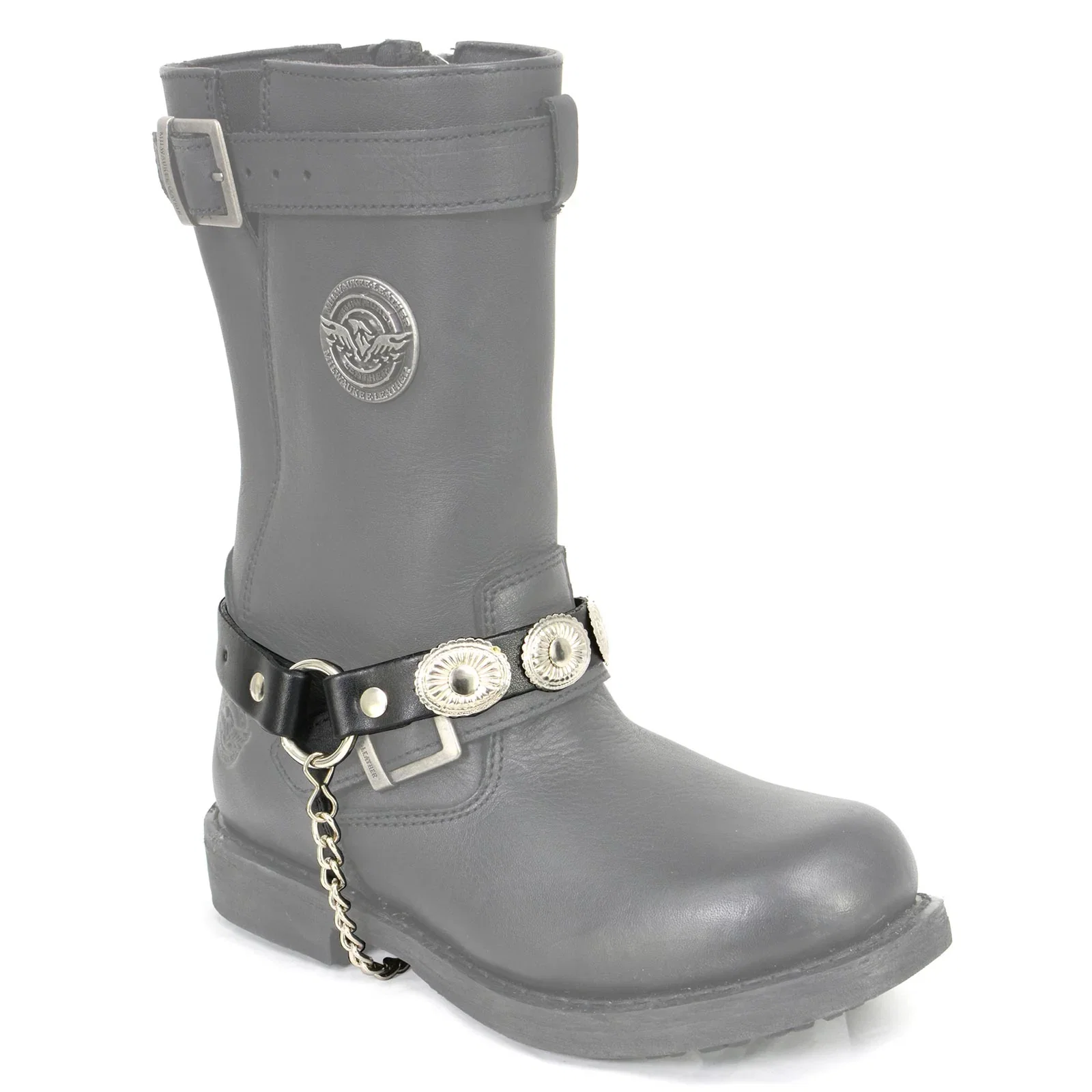 Image of Milwaukee Leather Silver Vintage Concho Boot Chain with Adjustable Strap - MLA3008