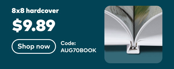 8x8 hardcover $9.89. Code: AUG70BOOK. Shop now.
