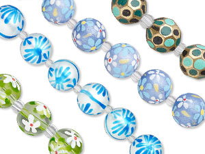 New Hand-Painted Glass Beads