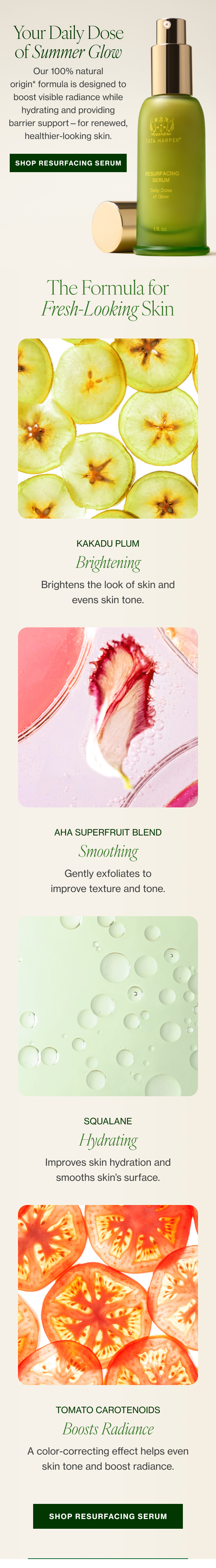 Our 100% natural origin* formula is designed to boost visible radiance while hydrating and providing barrier support —for renewed, healthier-looking skin. 
