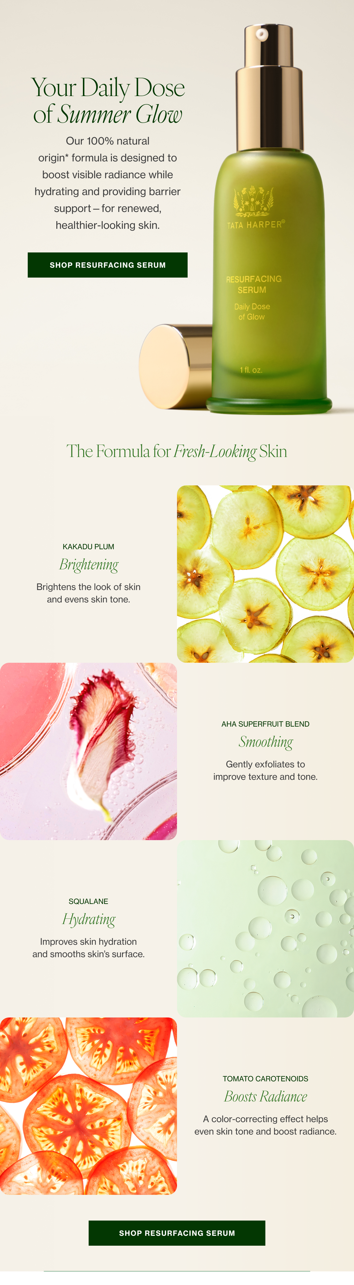 Our 100% natural origin* formula is designed to boost visible radiance while hydrating and providing barrier support —for renewed, healthier-looking skin.  