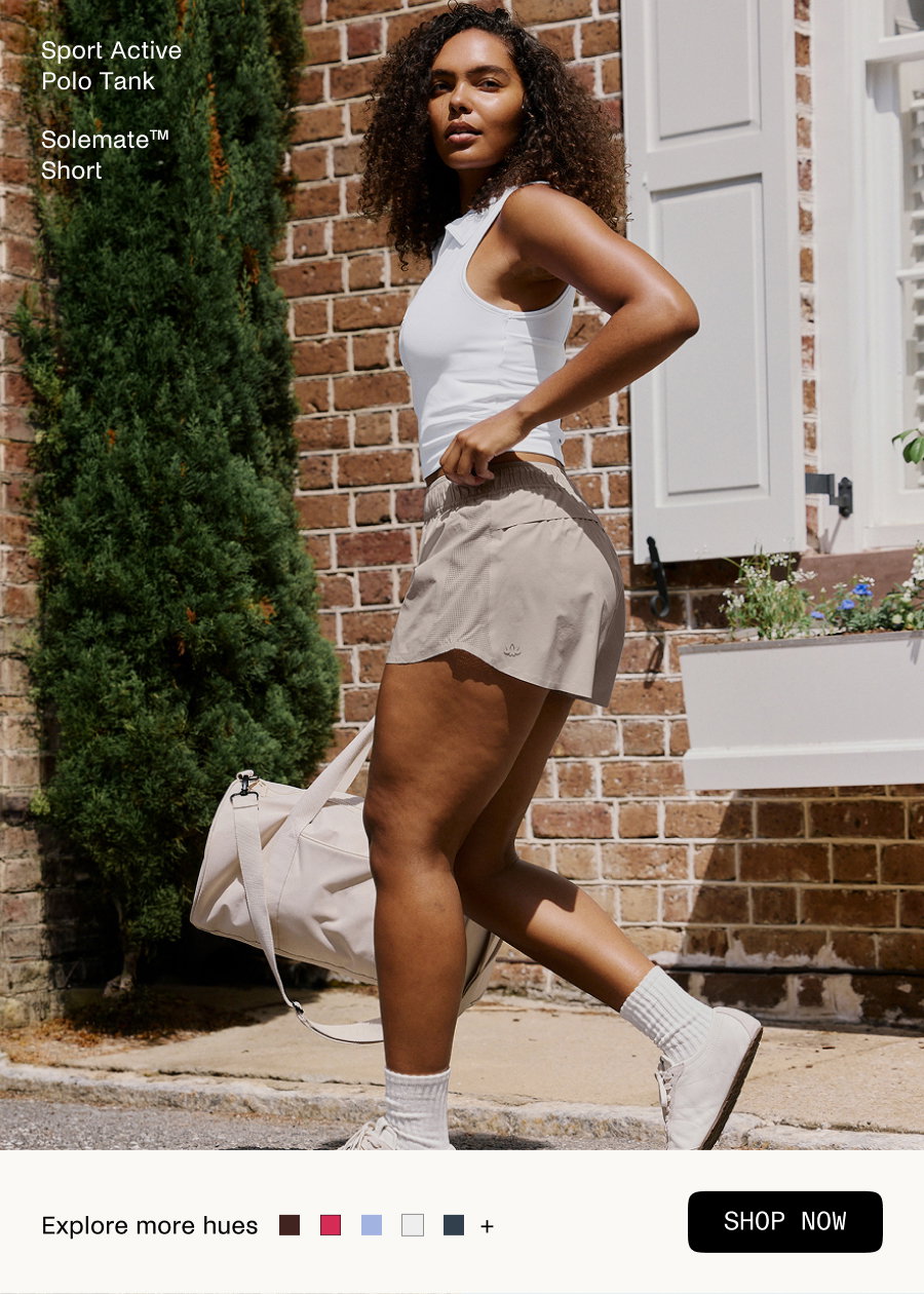 Sport Active Polo Tank & Solemate Short in Neutral Hues