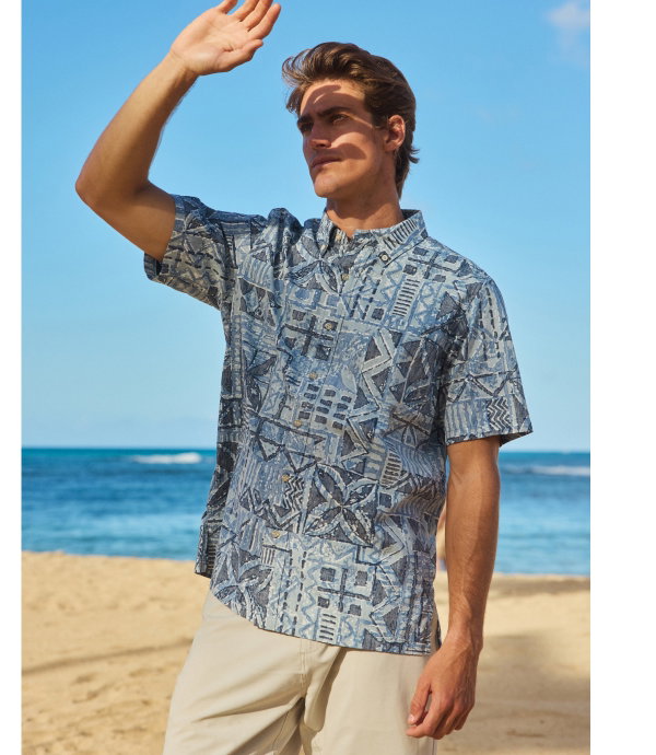 Shop Hawaiian Tapa Men's Cotton Aloha Shirt
