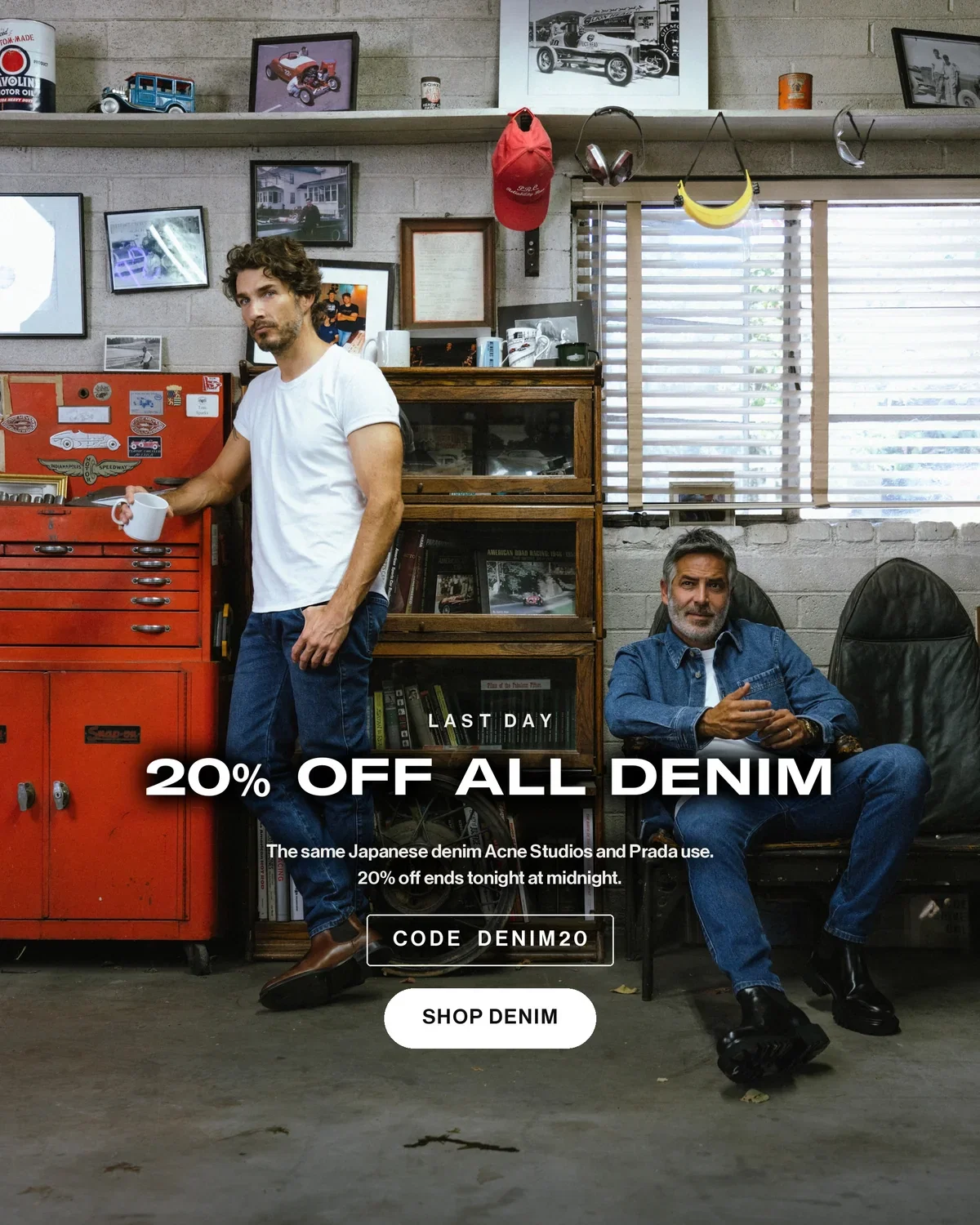 Last day: 20% off all denim, code DENIM20