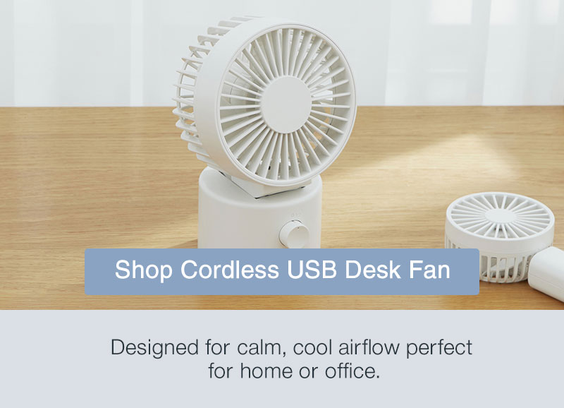 Shop Cordless USB Desk Fan with Oscillation