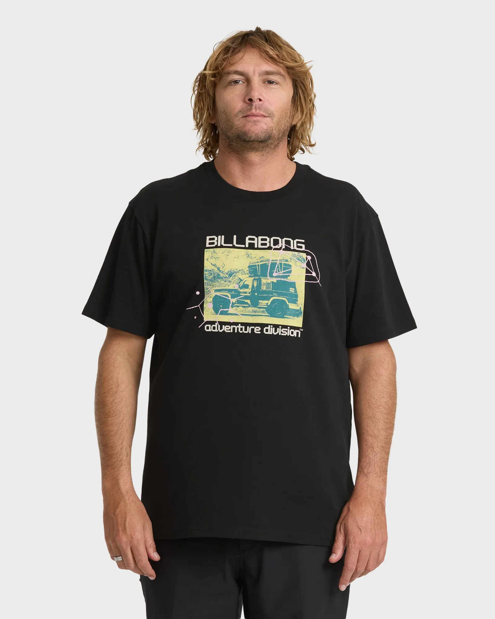 Image of Stacked Adventure Division Premium Short Sleeve Knit T-Shirt - Black