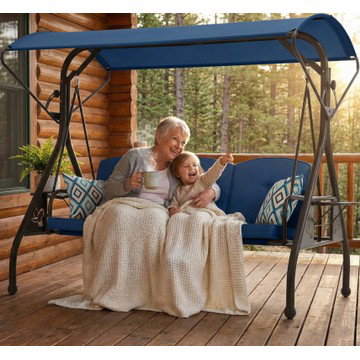 800lbs Patio Swing with Canopy and Cup Holder - 4 Colors