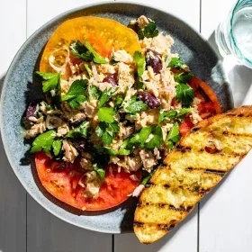 Tuna and Heirloom Tomato Salad with Olives and Parsley