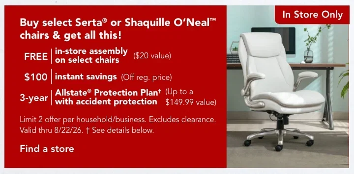 shaq serta chairs