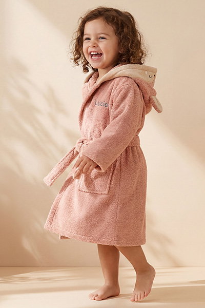 Peignoir enfant Biche personnalisable - terracotta
