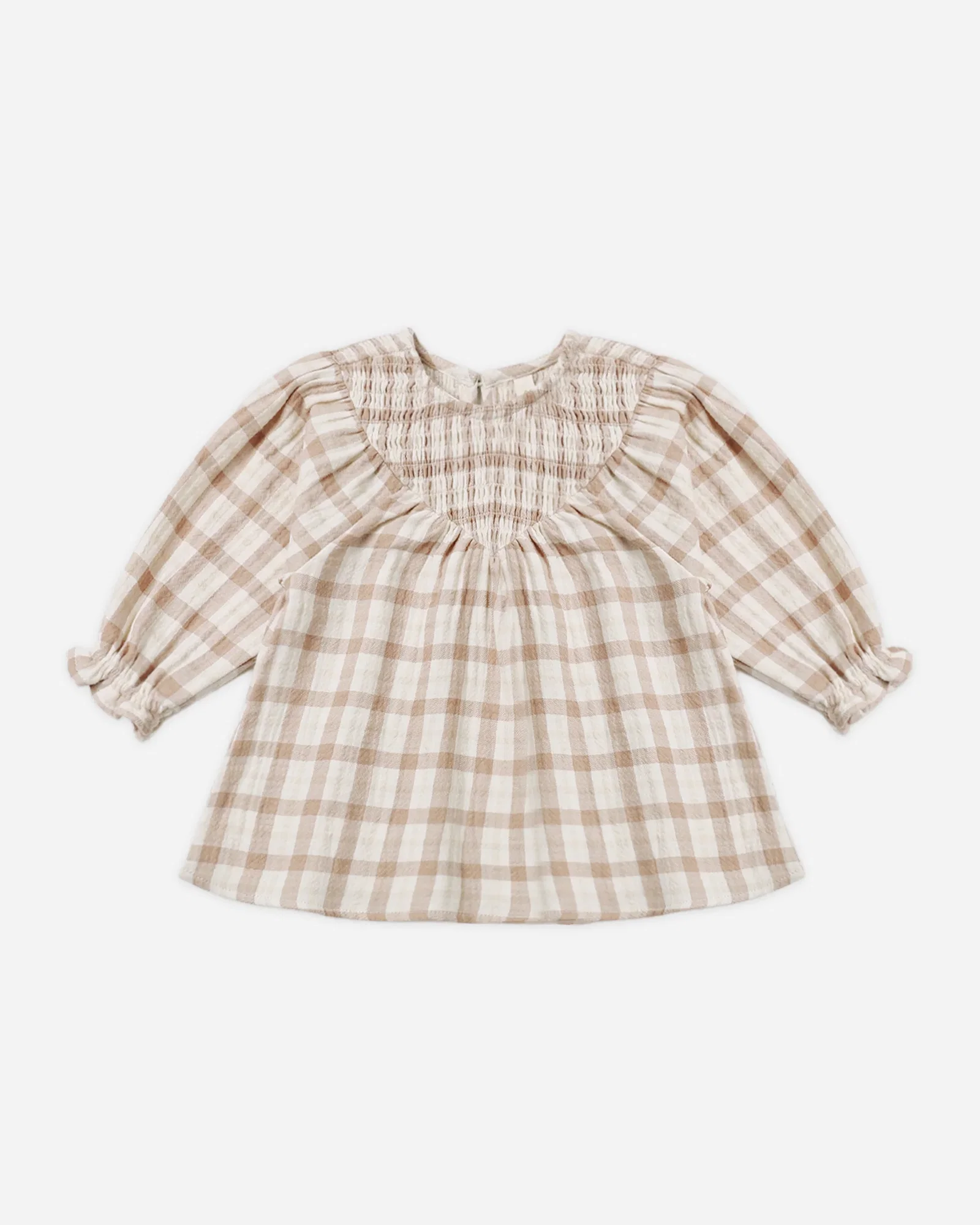 Image of V Smocked Dress Rustic Plaid