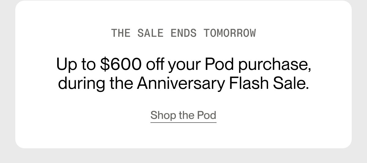 The sale ends tomorrow