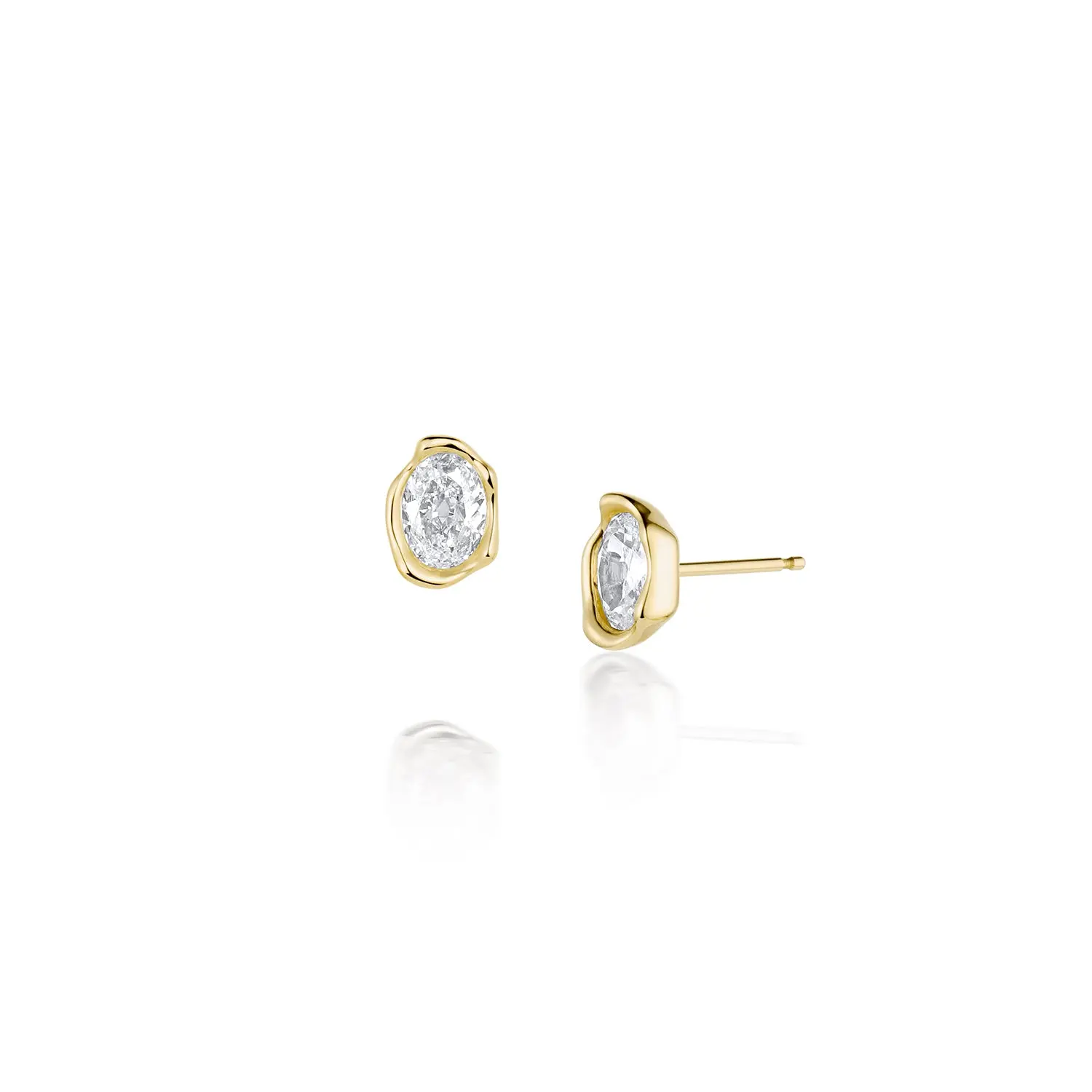 Image of 0.99tcw Diamond Abstract Bezel Studs