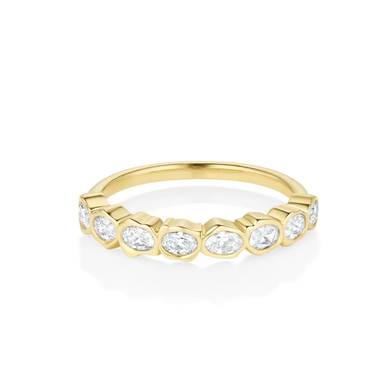 Image of White Diamond Abstract Bezel Band