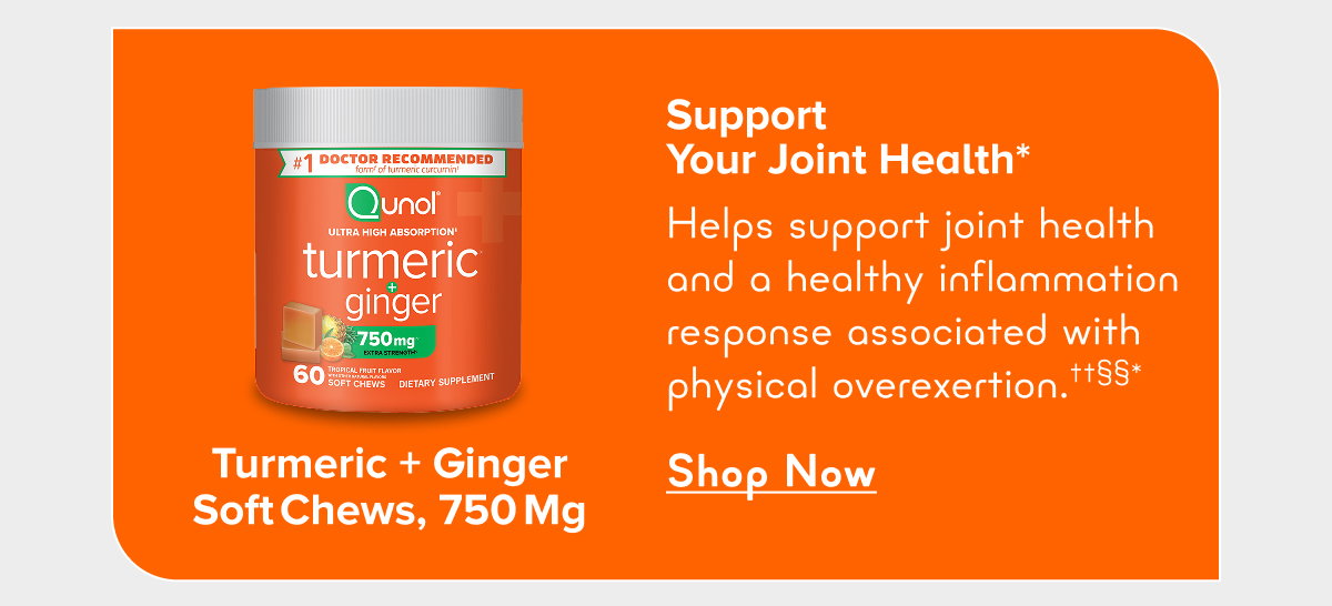 Support Your Joint Health Turmeric + Ginger Soft Chews, 750 mg