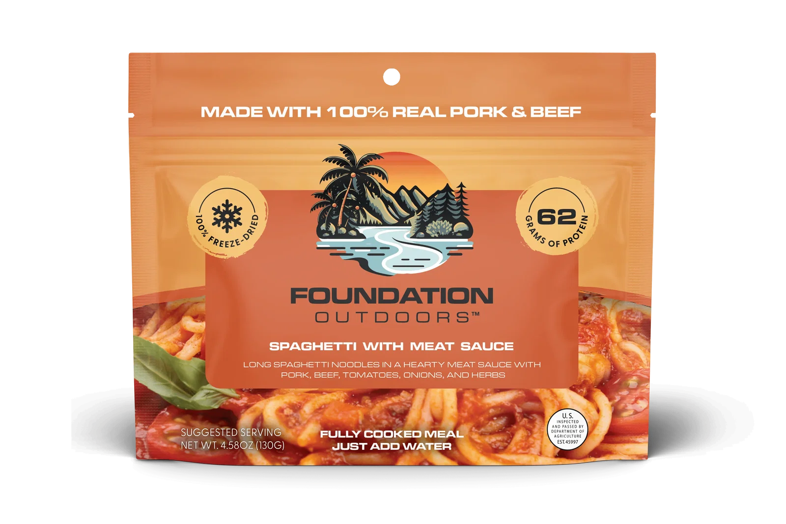 FOUNDATION Outdoors Spaghetti with Meat Sauce Meal