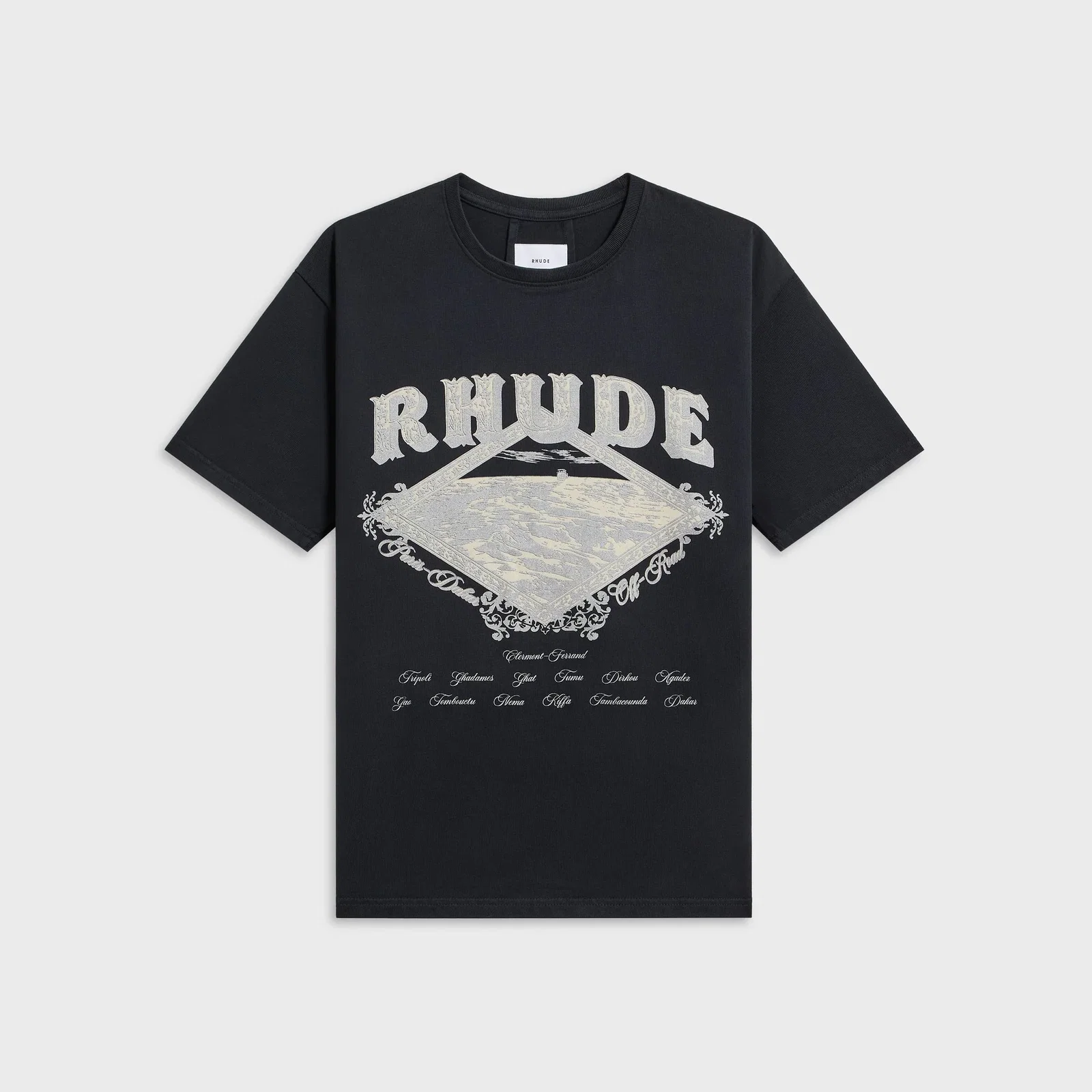 Image of Rhude Dakar Convoy Tee - Vintage Black / Silver