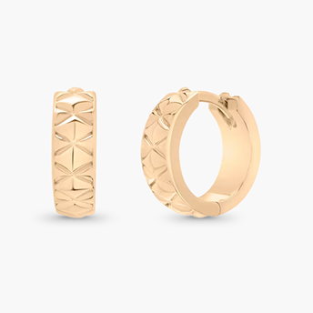 Quilted Hoop Earrings in Vermeil