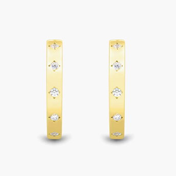 Lab Grown Diamond Five-Stone Hoop Earrings in Vermeil