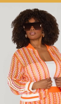 Striped Crochet Bomber Jacket
