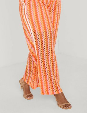 Striped Crochet Wide Leg Pants