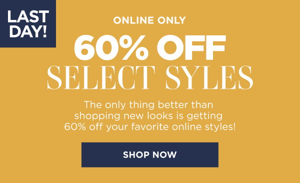 60% off select styles. Shop Now