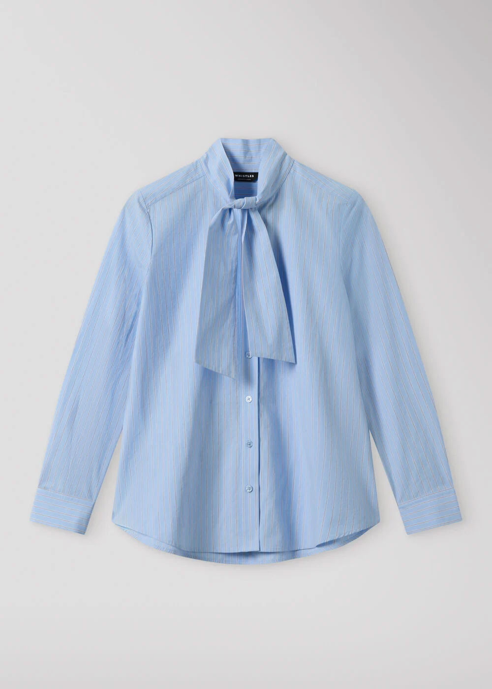 Blue Scarf Stripe Cotton Shirt