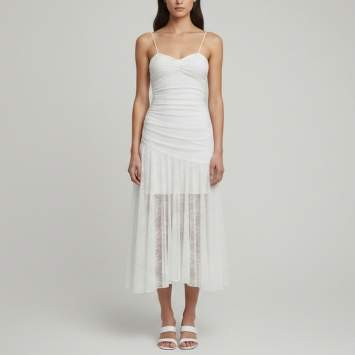 Attire White Draped Adela Lace