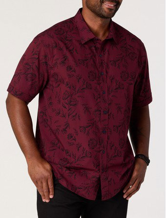 Tonal Floral Sport Shirt