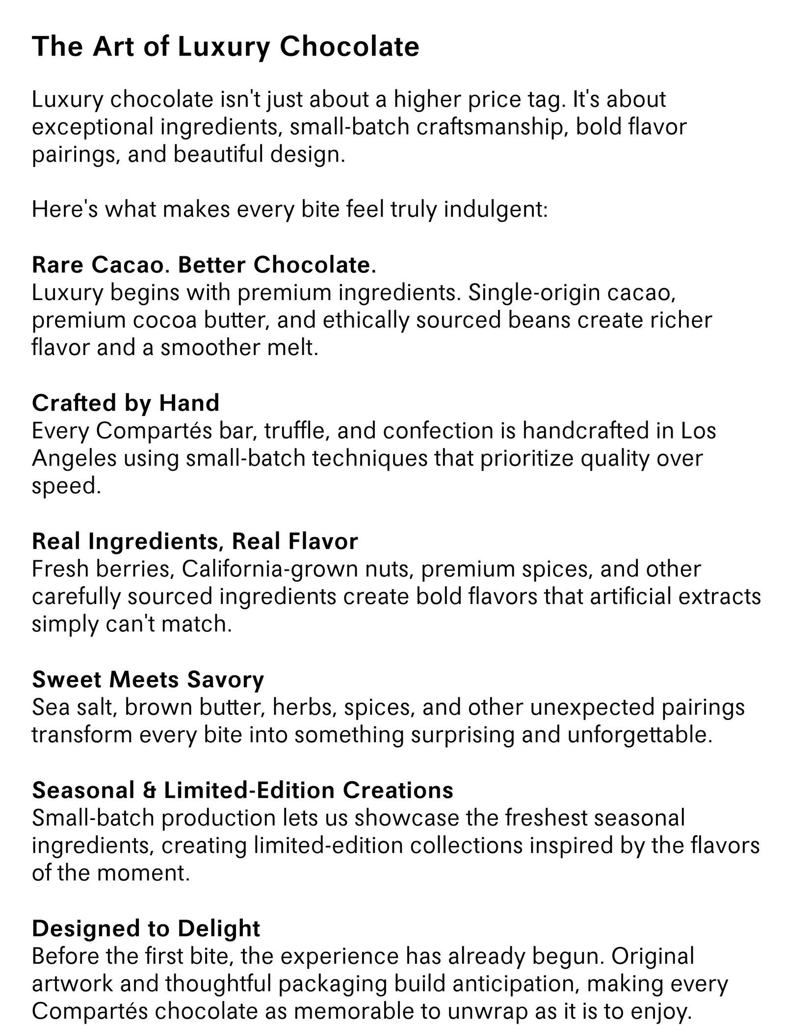 The Art of Luxury Chocolate