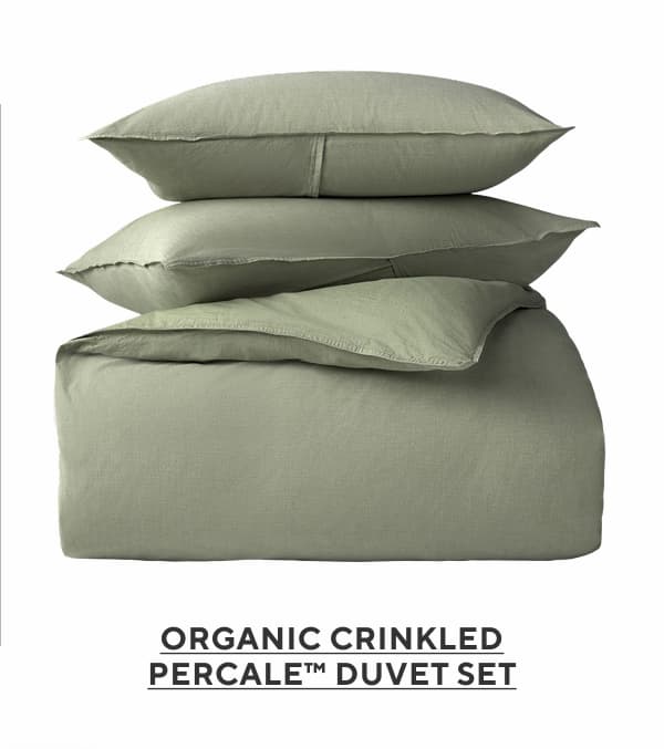 Organic Crinkled Percale Duvet Set