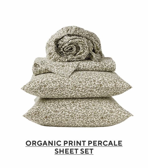Organic Print Percale Sheet Set