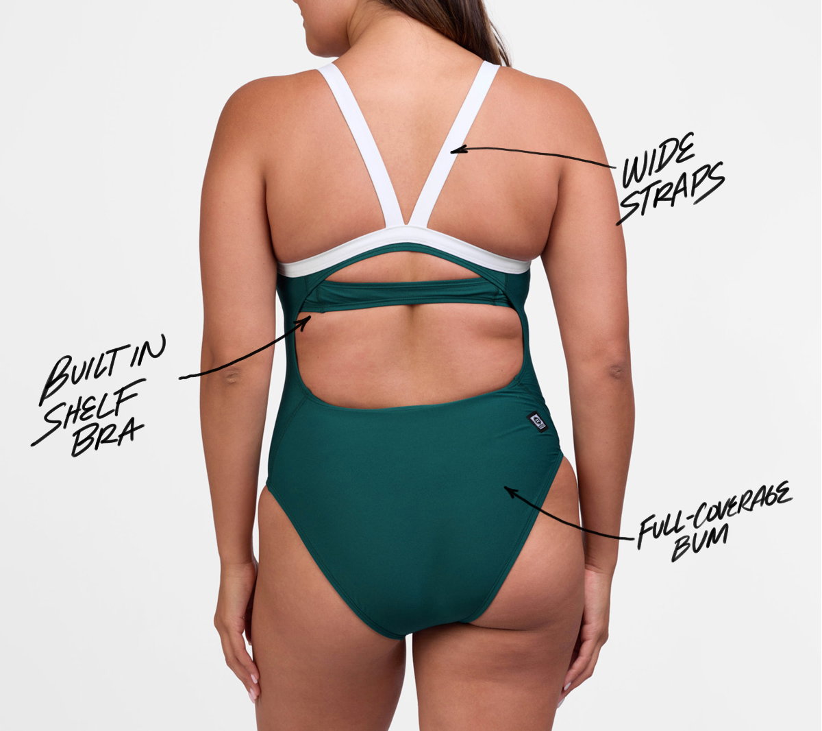 Built In Shelf Bra Wide Straps Full-Coverage Bum