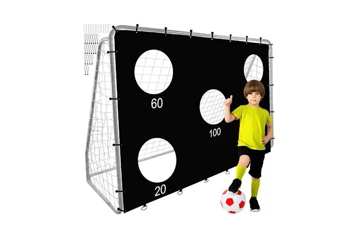 Fotbollsmål i Metall med Prickskytteduk 240x170 cm