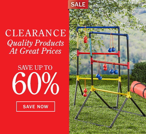 Clearance. Quality Products at Great Prices. Save Up To 60%. Save Now. Sale: Portable Ladder Ball Game Set
