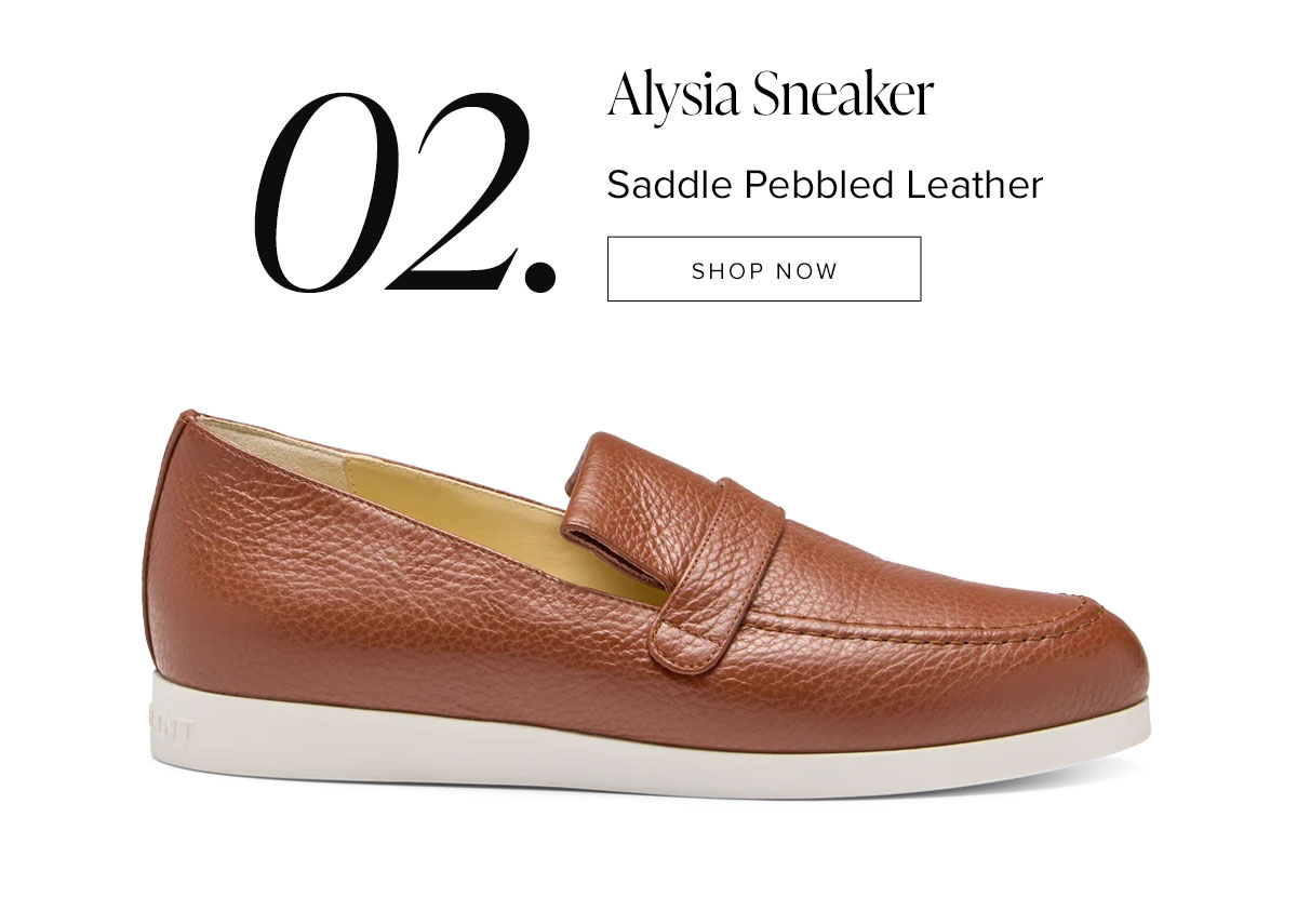 Alysia Sneaker: Saddle Pebbled Leather