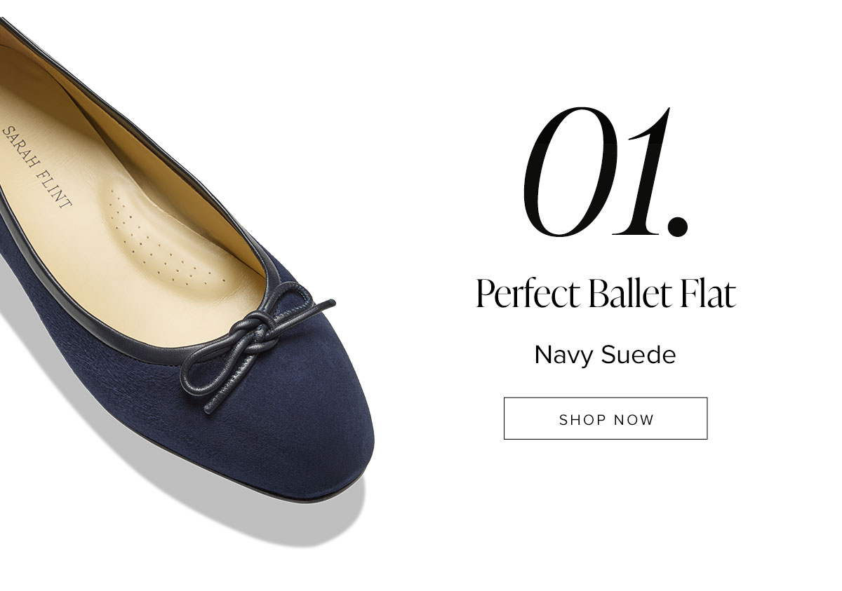 Perfect Ballet Flat: Navy Suede