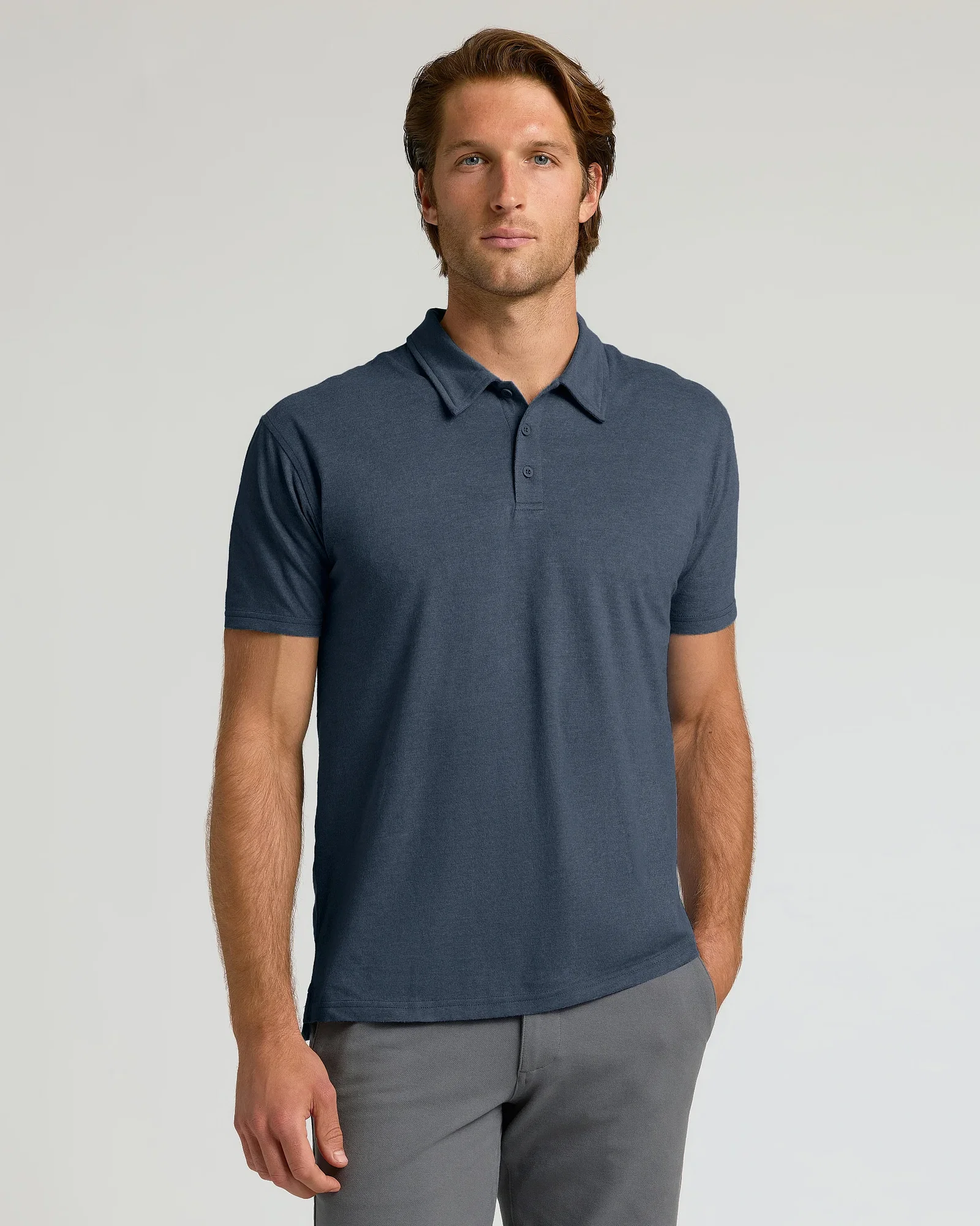 Image of Heather Navy Classic Polo